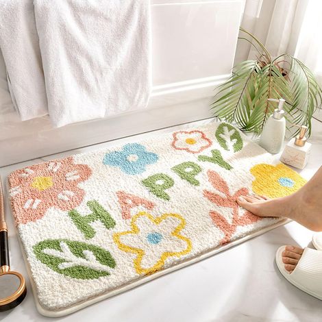 Rutschfester Badteppich, Weicher Mikrofaser-badematte, Saugfähiger, Maschinenwaschbarer Duschvorleger Für Das Badezimmer (50x80 Cm)