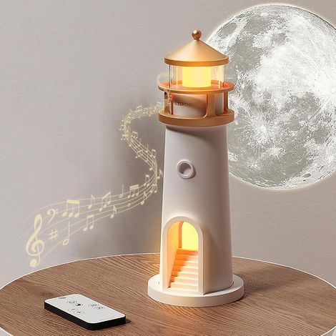 Leuchtturm-dekoration, Leuchtturm Mit Led-licht, Mondprojektor-leuchtturmlampe, Bake Mit Fernbedienung Und Bluetooth-funktion, Geschenk Zu Weihnachten, Geburtstag, Thanksgiving, Valentinstag, 24 X 7 C