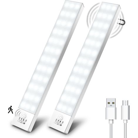 Led-beleuchtung Für Schränke Mit 36 Perlen, Usb-aufladbar, Kabellos, Mit Bewegungssensor, Led-licht Für Küche, Büro, Treppe, Flur (2er-pack)