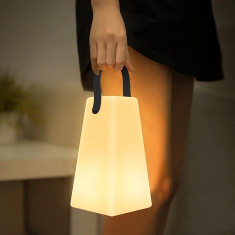 Dimmbare, Wiederaufladbare Led-tischlampe Für Den Außenbereich, Kabellose Tischlampe Mit Fernbedienung Und 8 Rgb-farben Für Schlafzimmer, Outdoor, Grillen, Camping Und Gartendekoration