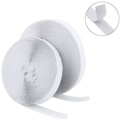25 M Extra Starkes Selbstklebendes Haken- Und Schlaufenband, Doppelseitiger Klettverschluss, 20 Mm Breites Selbstklebendes Band Fliti