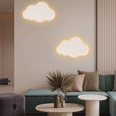 Led-wandleuchte Für Kinderzimmer, Warmes Licht, Schlafzimmer-leselampe, Weiß, Kreatives Wolken-design, Wohnzimmer-nachtlicht, Flur-bettlampe, Acryl-wandleuchte Fliti