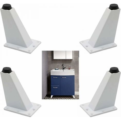 Satz Von 4 Verstellbaren Möbelfüßen Aus Aluminiumlegierung Für Küche, Tv, Sofa, Tisch, Schrank, Regal (weiß, 10 Cm)