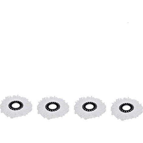 4er-set Mikrofaser-mopps Für 360°-drehmopp – Weiß