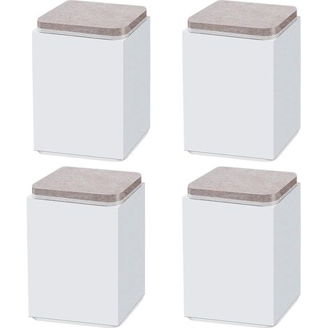 (weiß 10 Cm) 4 Stück Möbelfüße, Selbstklebende Erhöhungen Aus Kohlenstoffstahl, Quadratisch 6x6 Cm, Für Sofa, Bett, Tv-möbel, Möbelerhöhung, Höhe 5 Cm/10 Cm, Schwarz/weiß/braun
