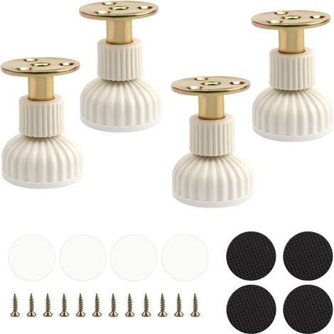 4 Verstellbare Möbelfüße, Höhenverstellbare Tischfüße Mit Rutschfester Gummibasis, Möbelbeine, Höhenverstellbar Von 54 Bis 63 Mm, Für Schränke, Tische, Nachttische