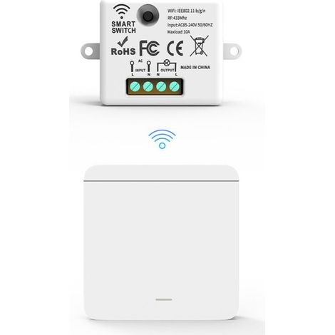 Rf433 Funk-set Mit 1 Empfänger Und 1 Wandschalter, Kabellose Lichtschalter Mit Sender Und Empfängersteuerung, 10 A 240 V