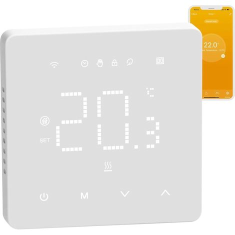 Thermostat Für Elektrische Fußbodenheizung, Intelligentes Wifi-raumthermostat Programmierbar Mit Sensor, Kompatibel Mit Alexa Und Google Home, 16a