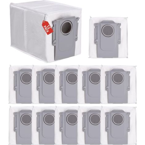 Paket Mit 12 Staubsaugerbeuteln Für Roborock Q Revo/qrevo Pro/qrevo Maxv/qrevo S/qrevo Master/qrevo Slim/qrevo Curv/qrevo Curv S5x/qrevo Edge/saros 10r