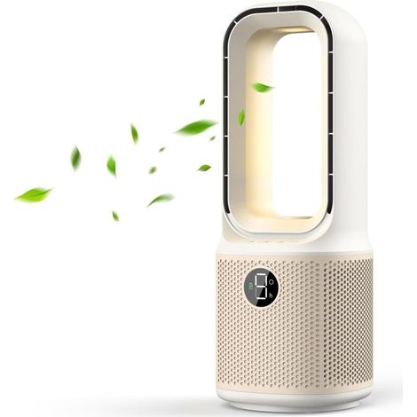 Kleiner, Leiser Schreibtischventilator, 13 Zoll, Ohne Flügel, 9 Geschwindigkeiten, Starker Luftstrom, 70° Oszillierend Mit Nachtlicht Und Timer, Für Schlafzimmer, Büro, Nachttisch