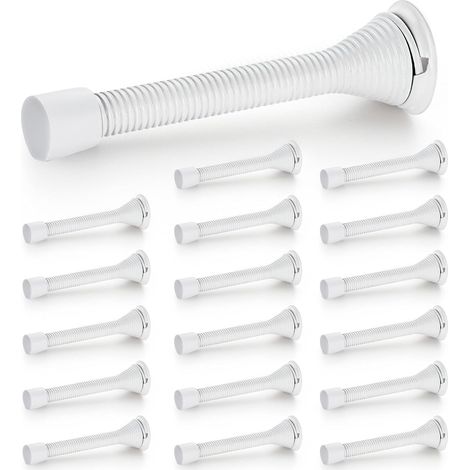 Türstopper, 18er-pack, Weiß, Mit Feder Und Gummipuffer, Für Die Unterkante Der Tür