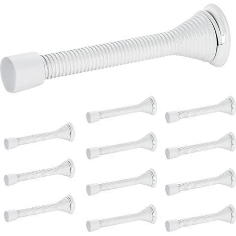 Türstopper, 12er-pack, Weiß, Mit Feder Und Gummipuffer, Für Die Unterseite Der Tür