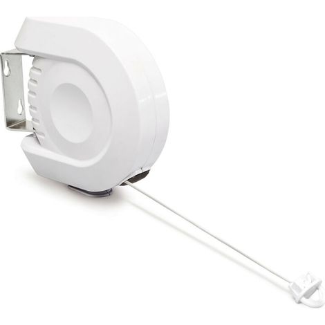 Einziehbare Wäscheleine, 12 M, Wäscheständer, Für Innen- Und Außenbereich, Trockner, Wäscheleine, Kunststoff, Weiß