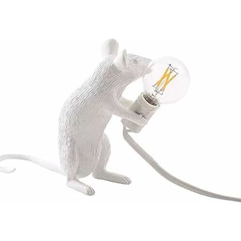 Tischlampe Maus Aus Harz – Sockel E12 – Maße 6,2 X 8,1 X 14,5 Cm – Modernes Design Für Schlafzimmer Und Büro