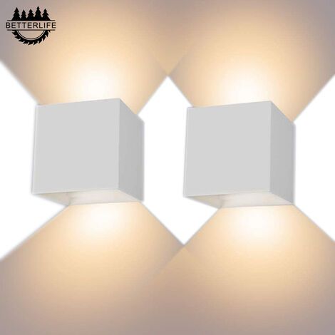 12w Wandleuchte, 2er-pack 3000k Led Außen-/innenwandleuchte, Ip65 Wasserdichte Innenwandleuchte Für Schlafzimmer, (weiß)