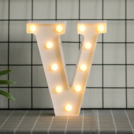 Led-alphabetbuchstaben Mit Warmweißem Licht Für Innendekoration, Partys, Bars, Hochzeiten Oder Festivals (v)