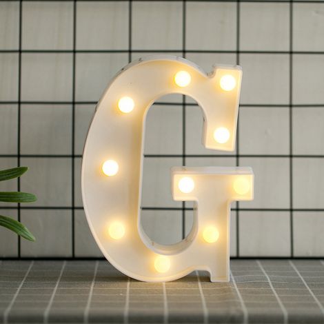 Led-alphabetbuchstaben Mit Warmweißem Licht Für Innendekoration, Party, Bar, Hochzeit Oder Festival (g)