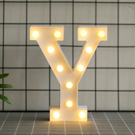 Led-alphabetbuchstaben Mit Warmweißem Licht Zur Dekoration Für Innenräume, Partys, Bars, Hochzeiten Oder Festivals (y)
