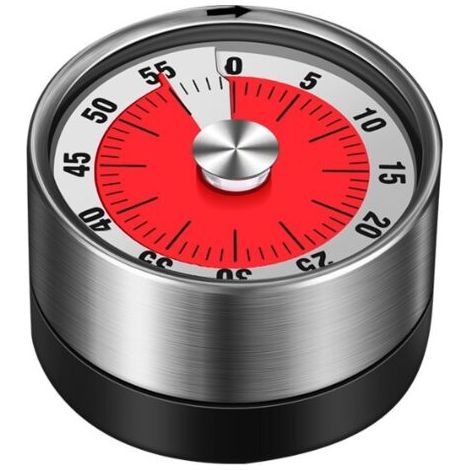 Weiße Mechanische Küchenzeituhr, Magnetischer Zeitmanager, Rotierende Edelstahl-küchenzeituhr Mit Countdown-funktion