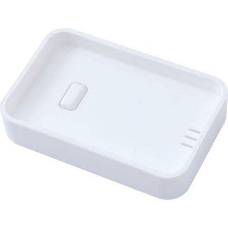 Seifenschale Aus Kunststoff, Quadratischer Seifenhalter Für Das Badezimmer, Abtropfbare Doppelschicht-seifenbox (farbe: Weiß)