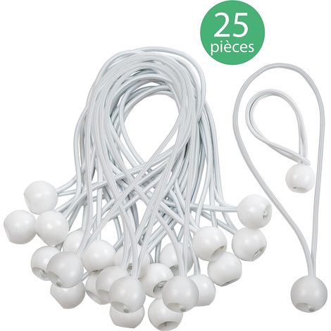 Promotion, Planenspanner Kugelspanner Elastischer Spanner Gummispanner Für Banner, Plane, Pavillon, Zelt, Vorhänge Expander-gurt, Planenhalter Weiß, 15cm (weiß, 25 Stück),a