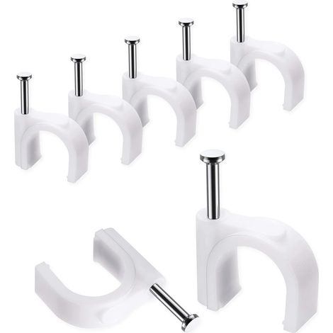 100er-pack Weiße Runde Kabelclips, Robust Und Langlebig - 10 Mm, Kabelbinder, Kabelorganizer, Elektrische Kabelfixierung, Kabelclips