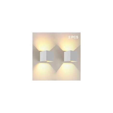 Led Innen-wandleuchte Up And Down, Warmweiß, Einstellbarer Strahlwinkel Für Zuhause - 2 Stück Weiß