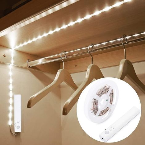Schild, 1m Led-leuchtband Mit Bewegungsmelder, Batteriebetriebene Led-lichter Für Schlafzimmer, Treppen, Flur, Küche, Garderobe Usw. - Auto/an/aus
