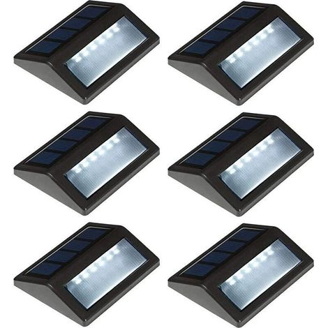 6er Set Solarlampen Für Die Außenterrasse, Wasserdichte Led-leuchten Für Treppengeländer, Terrasse, Zaun Und Wege An Der Wand, Tageslichtweiß