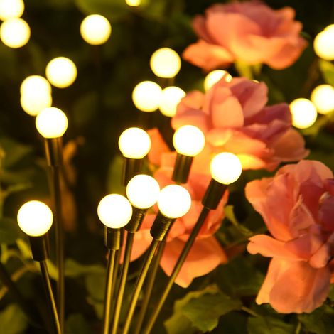 Solar-gartenleuchten Für Außen, Solarlichter Glühwürmchen 8 Led Ip65 Wasserdicht, Solar-außenleuchten Mit Led Für Garten, Weg, Geburtstag, Partydekoration, Warmweiß