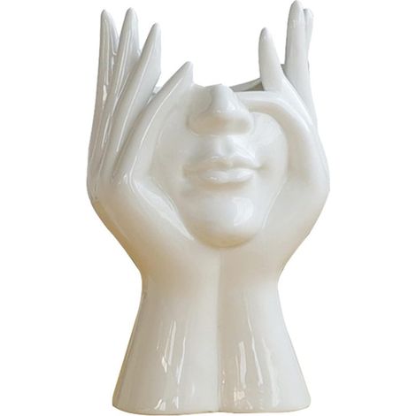 Keramischer Vasenkopf, Kreativer Blumentopf In Form Eines Menschlichen Gesichts, Blumentopf In Gesichtsform, Griechische Statue, Vasenköpfe Für Sukkulenten