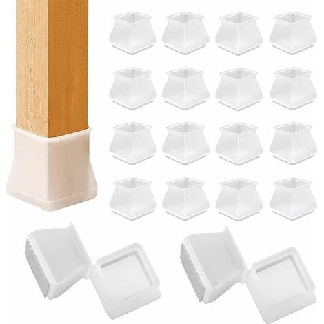 Silikon-stuhlbein-kappen, Stuhlkappen Aus Silikon, Quadratische Fußabdeckungen Für Stühle, Silikon-stuhlbein-abdeckungen Zur Vermeidung Von Kratzern Und Lärm, 35-40 Mm/16 Stück