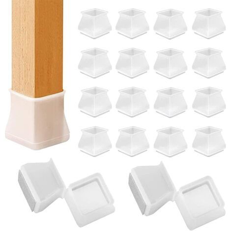Silikon-stuhlbeinkappen, Stuhlkappen Aus Silikon, Quadratische Fußabdeckungen Für Stühle, Silikon-stuhlbein-kappen Zur Vermeidung Von Kratzern Und Lärm, 35-40 Mm/16 Stück