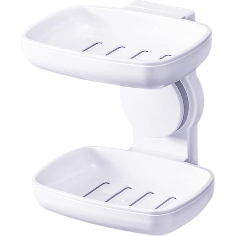 Bohrfreier Seifenspender, Saugnapf, Badezimmer-seifenspender, Dusch-seifenspender Mit Abfluss, Abnehmbarer Kunststoff-seifenspender Mit Abfluss
