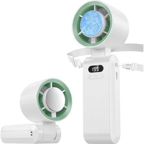 Tragbarer Mini-ventilator, Handventilator Mit 1-199 Geschwindigkeitsstufen, Kühlfunktion, Mit Led-anzeige, 5000mah Akku, Turbo-nackenventilator Für Reisen Und Outdoor-aktivitäten, Hogar (weiß)