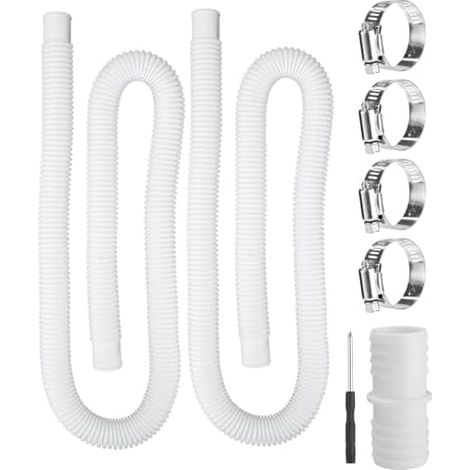 2 Stück Pool-schlauch 32 Mm, 150 Cm Ersatzschlauch Mit 4 Befestigungsklammern Und 1 Anschluss, Für Pool Und Filterpumpe