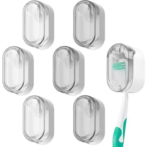 6er-set Wasserdichte Und Staubdichte Halter Für Elektrische Zahnbürsten, Ohne Bohren, Klein Und Tragbar, Für Familienbadezimmer Oder Hotel