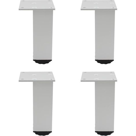 Quadratische Weiße Möbelbeine, 6,8/10 Cm, 4 Verstellbare Beine Aus Aluminiumlegierung, Sofabeine.