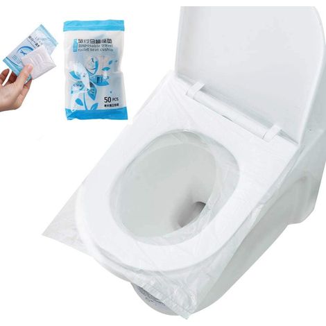 50 Stück Einweg-wc-sitzbezüge Aus Kunststoff, Wasserdicht, Einzeln Verpackt, Antibakterielles Material, Standardgröße Für Kinder, Reisen, Camping Und Badezimmer