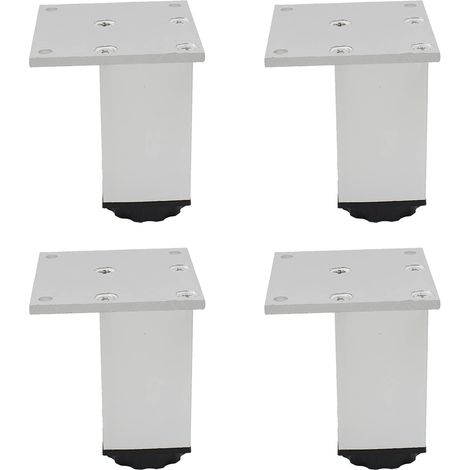 Quadratische Weiße Möbelbeine, 6,8x6,8 Cm, 4 Verstellbare Beine Aus Aluminiumlegierung, Sofabeine.