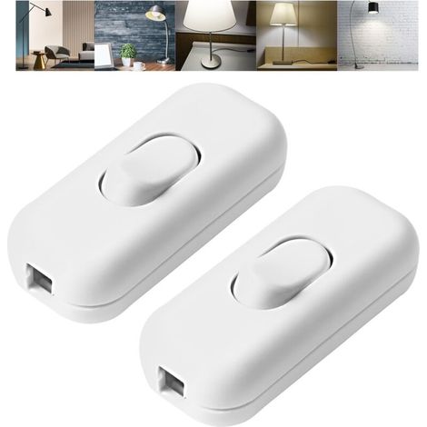 2er-set Inline-schalter, Zwischenschalter, 2-adrige Und 3-adrige Stromkabel, Für Alle Arten Von Elektrischen Lampen, Tischlampen (weiß)