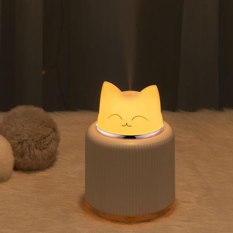 Mini-luftbefeuchter Für Katzen – Persönlicher Luftbefeuchter Für Büro, Auto, Pflanzen, Büro, Schlafzimmer (weiß)