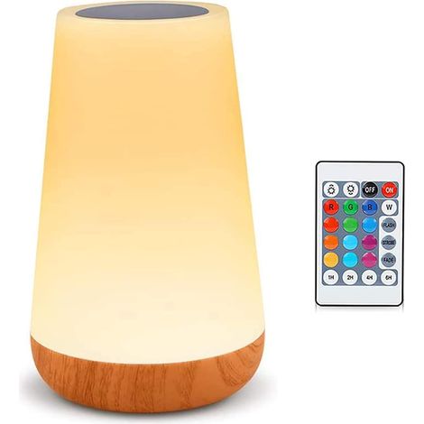 Led-nachtlicht, Nachttischlampe, Farbige Touch-nachtlampe, Fernbedienung, Wiederaufladbar Mit Einstellbarer Helligkeit, Für Schlafzimmer, Kinderzimmer Und Wohnzimmer [energieeffizienzklasse G]