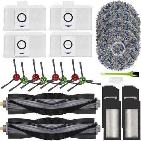 Accessoires Für Ecovacs Deebot X1 Omni, 2 Hauptbürsten, 4 Filter, 4 Staubbeutel, 4 Wischmopps Und 4 Seitenbürsten Als Ersatz Für Ecovacs Deebot X1e Omni