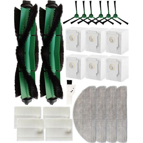 23 Ersatzteile Für Irobot Roomba Combo 2 Essential, Irobot Roomba 105 Combo, Auto Empty Dock, Zubehör: 2 Hauptbürsten, 6 Seitenbürsten, 4 Hepa-filter, 6 Staubsaugerbeutel