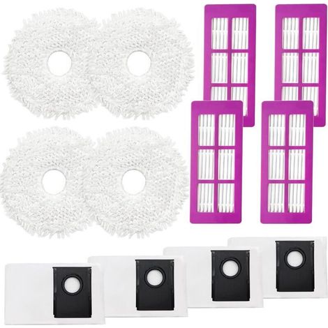 Kimsin Ersatzteile Für Eureka J15 Pro Ultra Saugroboter, 4 Wischtücher, 4 Staubbeutel, 4 Hepa-filter