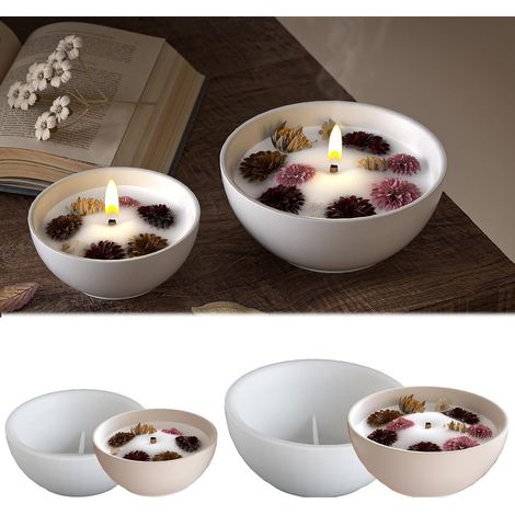 2er-set Wisirent Silikonformen, Aromatherapie-kerzenhalter, Silikon-gießform, Gießform, Silikonform, Teelichtkerze Für Gips, Basteln