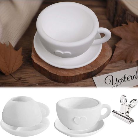 2er-set Silikonformen Für Kaffeetassen Mit Untertassen Von Wisirent – Silikonform – Kerzenhalter – Silikon-teebecher – Harztablett – Für Bastelarbeiten, Gips