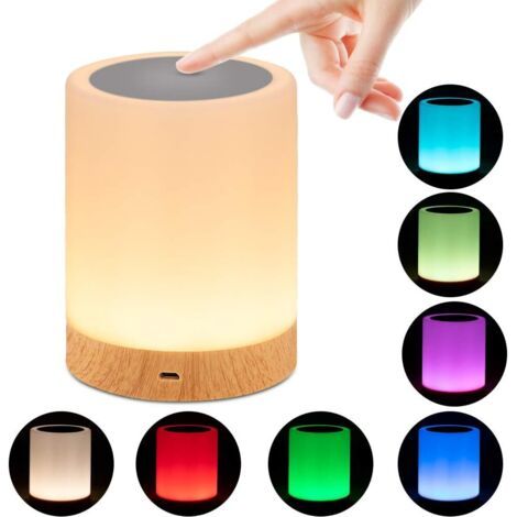 Led-nachtlicht, Nachttischlampe Mit Touch-steuerung Und Usb-aufladung Sowie Rgb-farbwechsel, Dimmbare Tischlampe Für Schlafzimmer Und Wohnzimmer - Warmweiß
