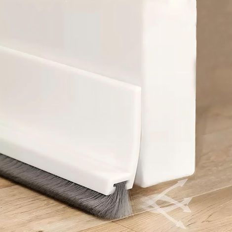 Türdichtung Mit Bürste Zum Schutz Vor Lärm, Kälte, Feuchtigkeit Und Insekten, Weiß, Länge 1 M
